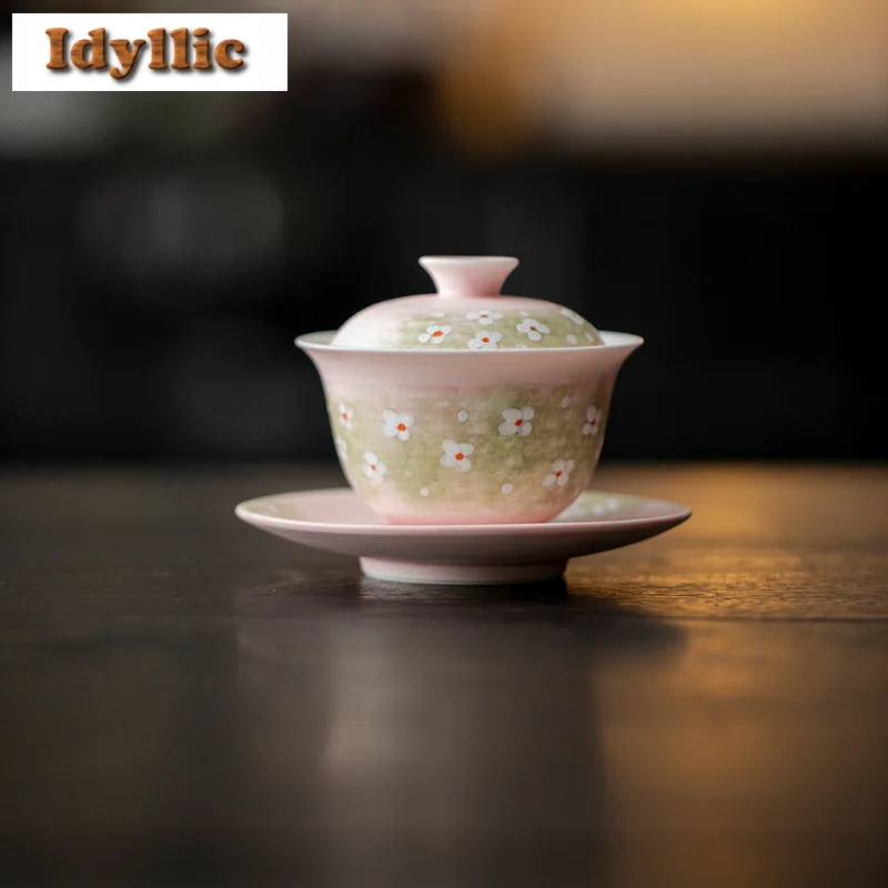 100ml Hand-painted Flower Gaiwan Handmade Tea Tureen Household Tea Bowl With Lid Kit Tea Making Cover Bowl For Tea Ornaments 
100ml Hand-painted Flower Gaiwan Handmade Tea Tureen Household Tea Bowl With Lid Kit Tea Making Cover Bowl For Tea Ornaments