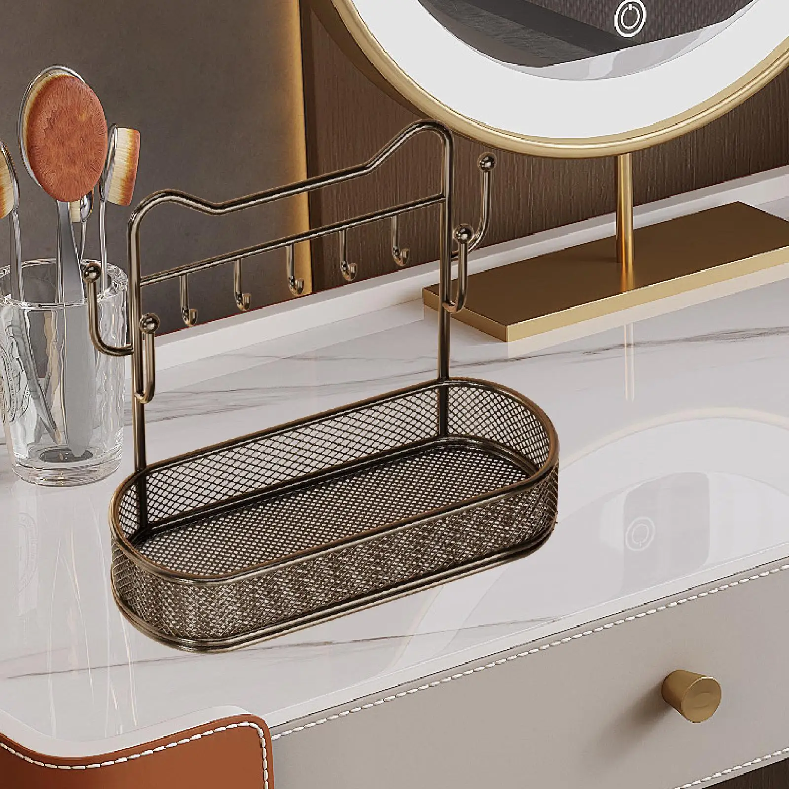 Держатель для ожерелий с крючками, органайзер для украшений, сережек, косметики, повязок для волос
Держатель для ожерелий с крючками, органайзер для украшений, сережек, косметики, повязок для волос