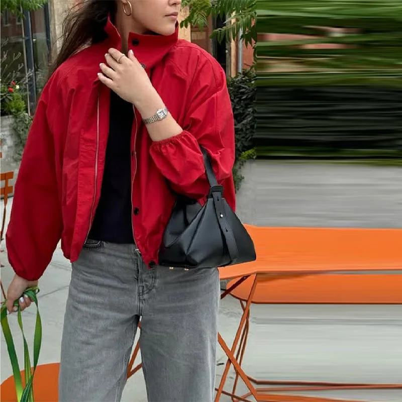 2025 Autumn Women's Clothing New Stand-up Collar Button Solid Color Long-sleeved Jacket Europe and America
2025 Autumn Women's Clothing New Stand-up Collar Button Solid Color Long-sleeved Jacket Europe and America