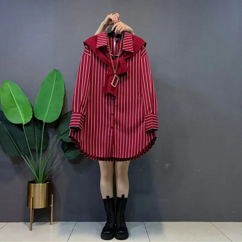 SuperAen Oversize Women's Solid-color Shawl Polo Collar Long-sleeved Striped Shirts for Women Spring New Casual Two-piece Sets
SuperAen Oversize Women's Solid-color Shawl Polo Collar Long-sleeved Striped Shirts for Women Spring New Casual Two-piece Sets