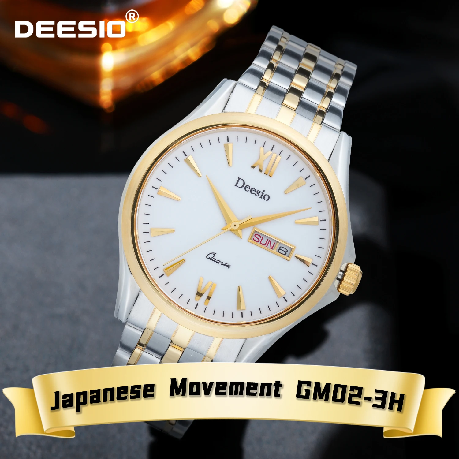 Deesio Men's Chronograph Watch Quartz Japanese Movement GM02-3H Waterproof Stainless Steel Casual Luxury Wristwatch Gift for Men
Deesio Men's Chronograph Watch Quartz Japanese Movement GM02-3H Waterproof Stainless Steel Casual Luxury Wristwatch Gift for Men