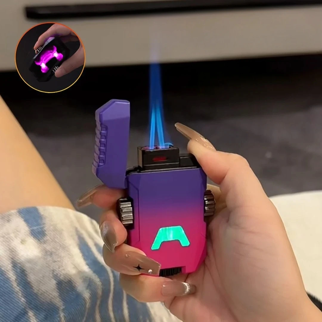 Metal Double Fire Mechanical Gyro Lighter Windproof Double Direct Spray Blue Flame Inflatable Turbine Outdoor Lighter Men's Gift
Metal Double Fire Mechanical Gyro Lighter Windproof Double Direct Spray Blue Flame Inflatable Turbine Outdoor Lighter Men's Gift