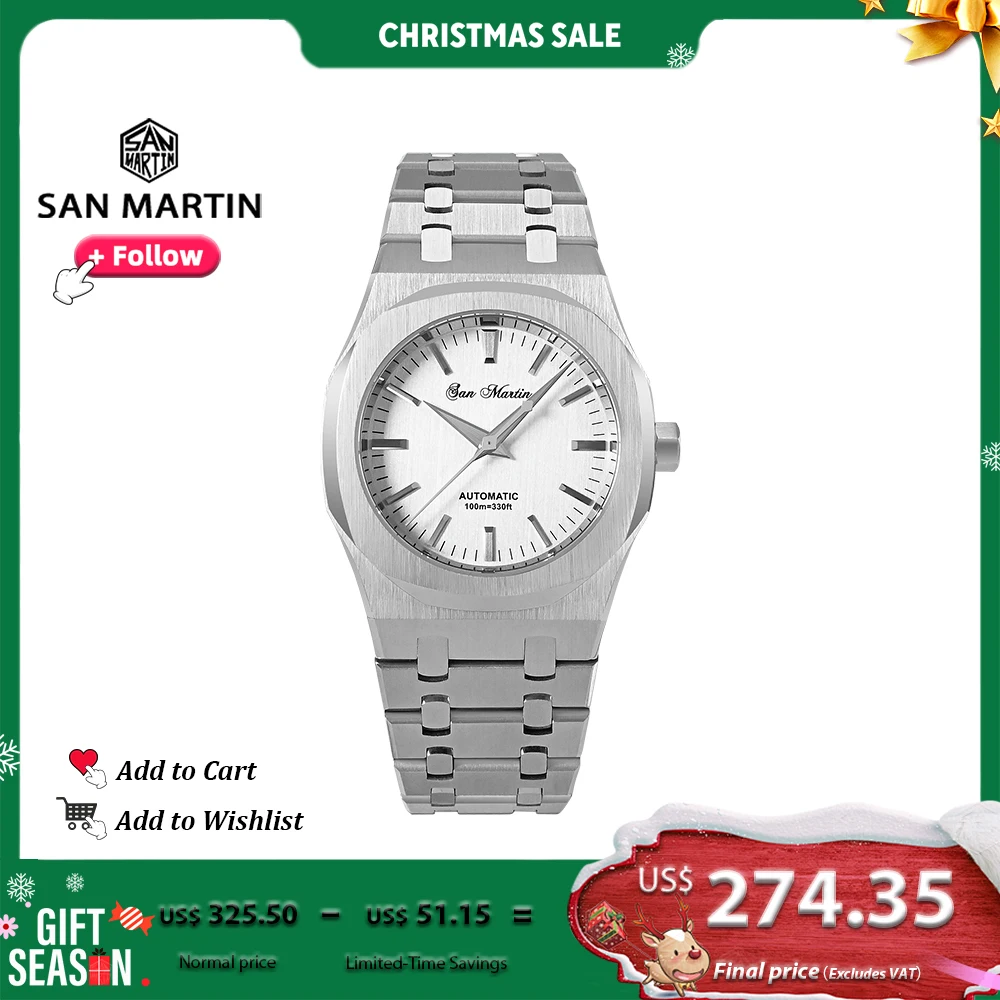 San Martin 38.5mm Oak Luxury Men Watch Miyota 9015 Mechanical Watches With Self Winding Sapphire Bracelet 100m Waterproof SN0013
San Martin 38.5mm Oak Luxury Men Watch Miyota 9015 Mechanical Watches With Self Winding Sapphire Bracelet 100m Waterproof SN0013