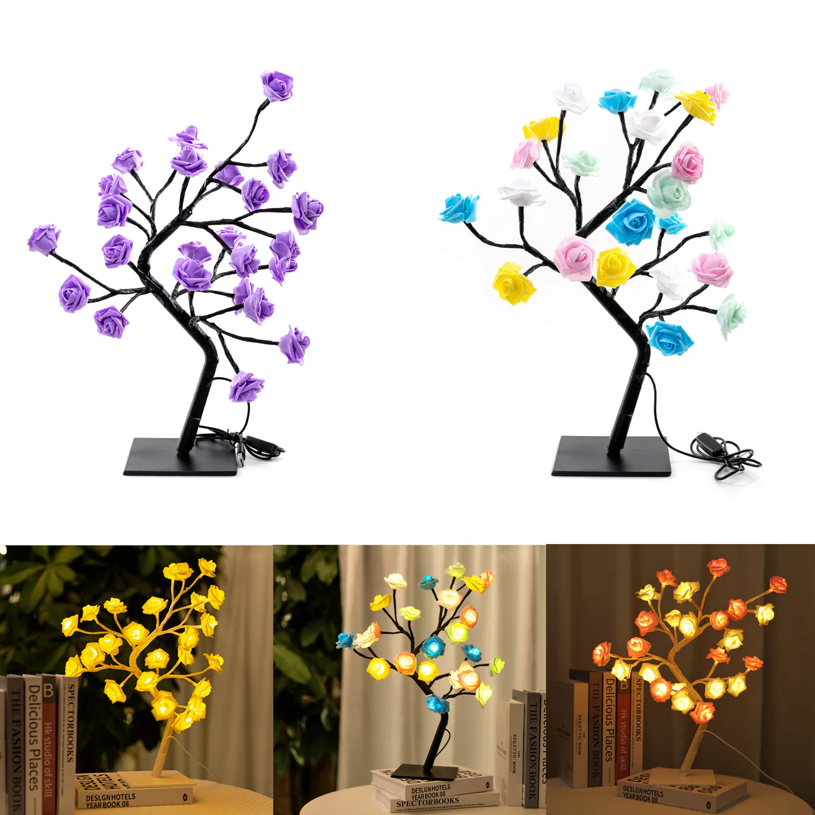 USB Power Rose Tree Branch Flower LED Night Light Table Decorative Lamp for Bedroom Desktop Christmas Party Indoor Decor
USB Power Rose Tree Branch Flower LED Night Light Table Decorative Lamp for Bedroom Desktop Christmas Party Indoor Decor