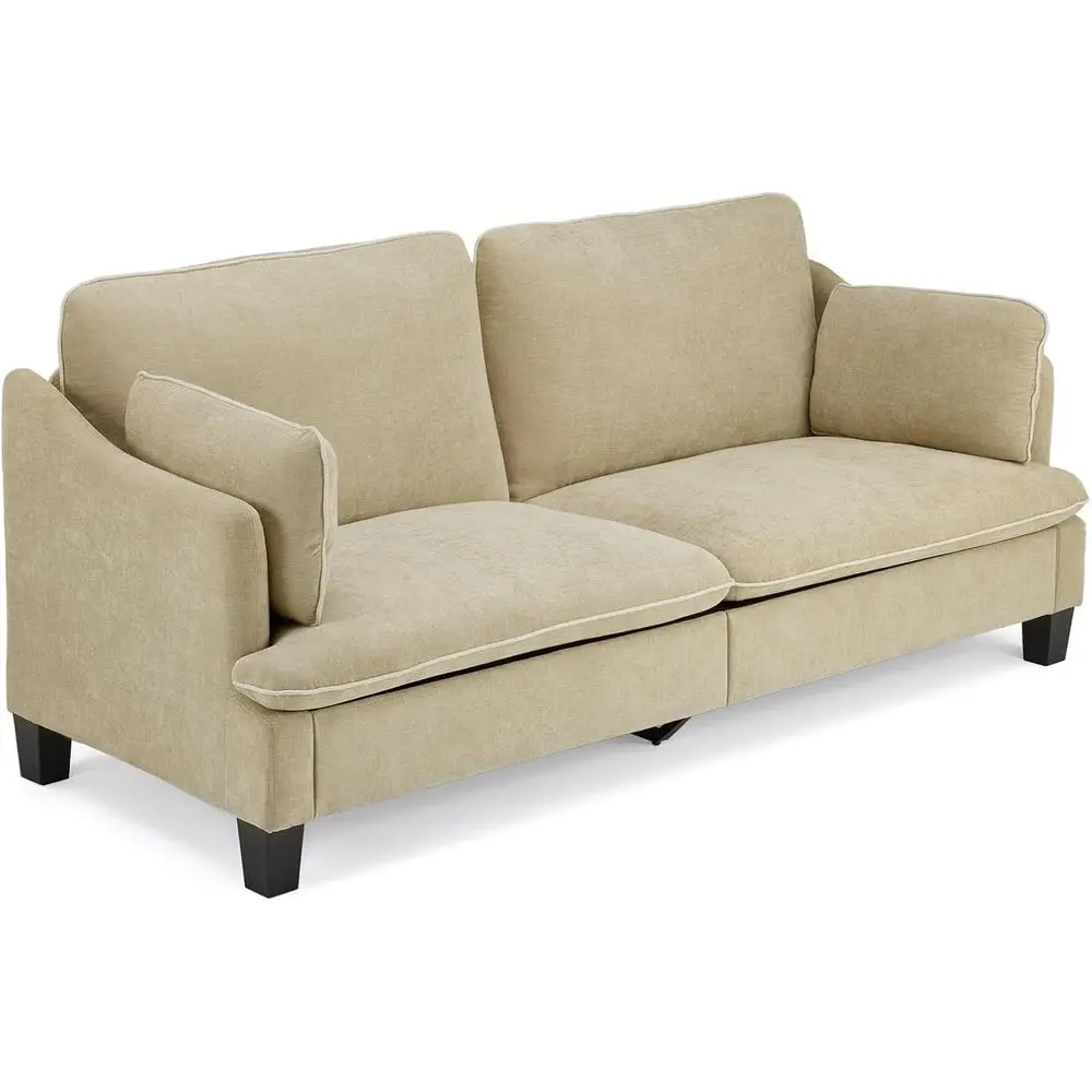 Extra Deep Seat 3-Seater Sofa with Piped Cushions and Throw Pillows, Linen Velvet Fabric for Living Room or Bedroom Office
Extra Deep Seat 3-Seater Sofa with Piped Cushions and Throw Pillows, Linen Velvet Fabric for Living Room or Bedroom Office