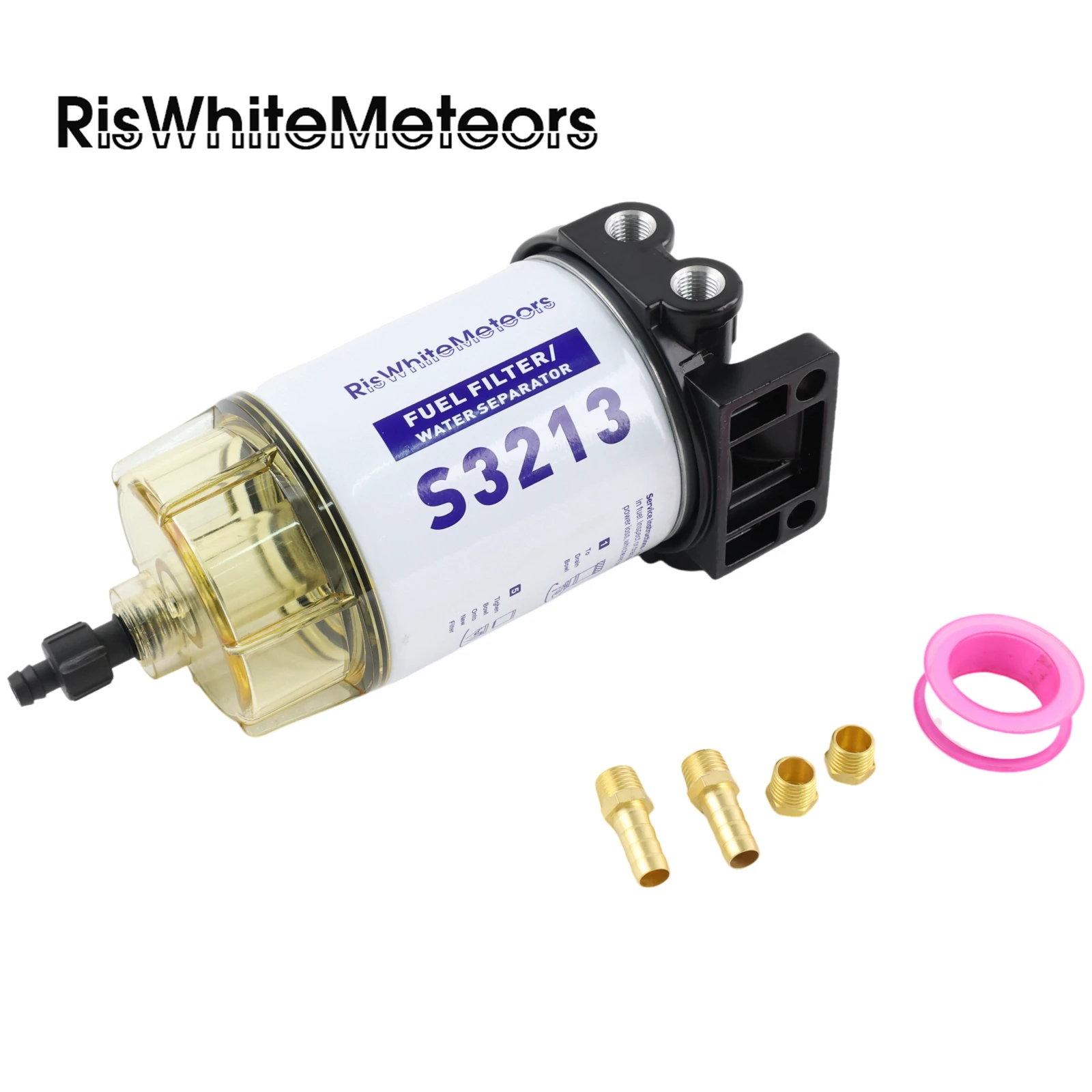 Marine Fuel Water Separator Filter S3213 with Clear Bowl – Direct Replacement for Yamaha 35-60494-1 & Mercury 18-7932-1 | 3/8" B 
Marine Fuel Water Separator Filter S3213 with Clear Bowl – Direct Replacement for Yamaha 35-60494-1 & Mercury 18-7932-1 | 3/8" B