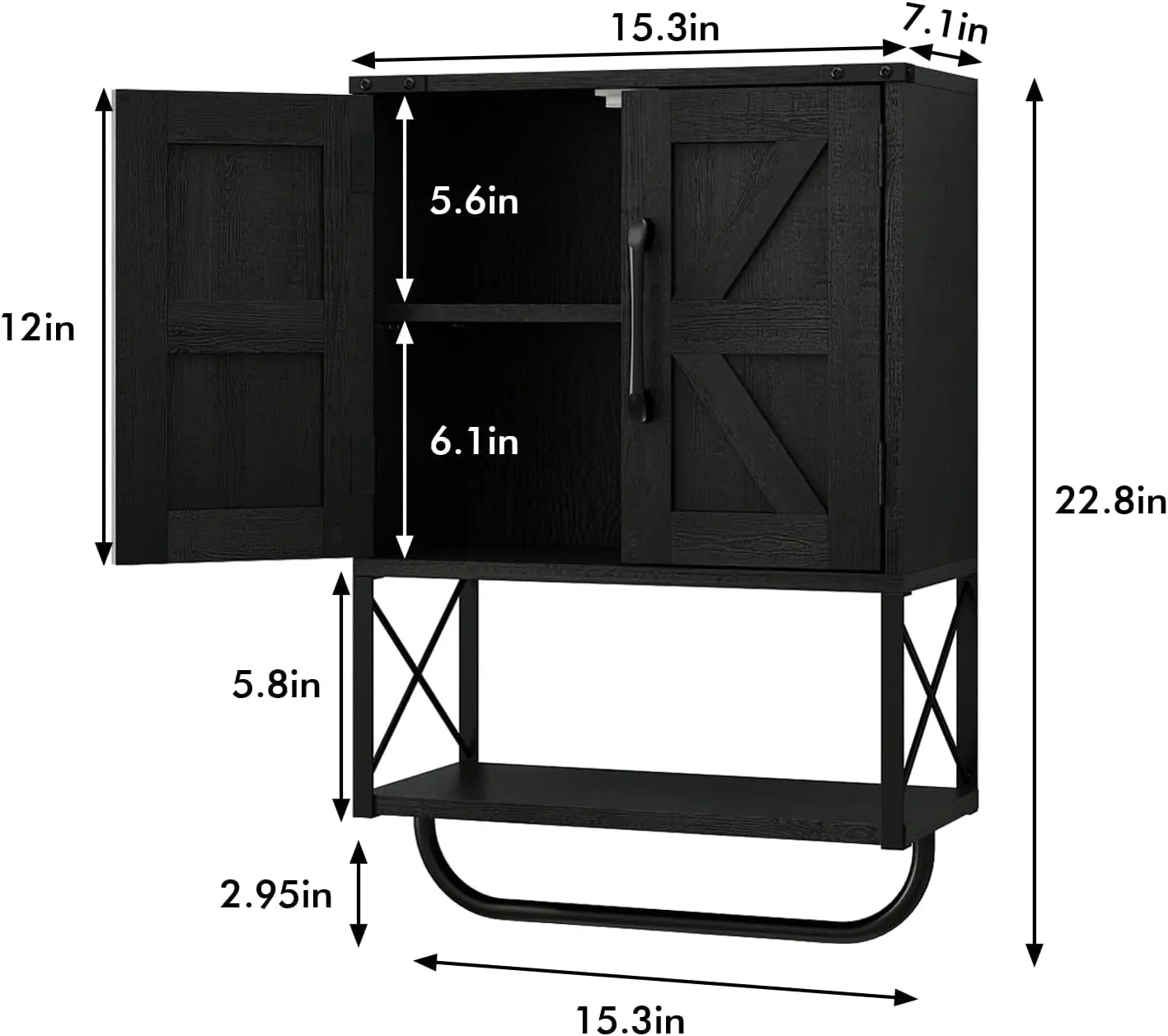 Аптечка в деревенском стиле Rustown Farmhouse с двумя дверцами сарая, деревянный настенный шкаф для хранения с регулируемой полкой и полотенцем
Аптечка в деревенском стиле Rustown Farmhouse с двумя дверцами сарая, деревянный настенный шкаф для хранения с регулируемой полкой и полотенцем