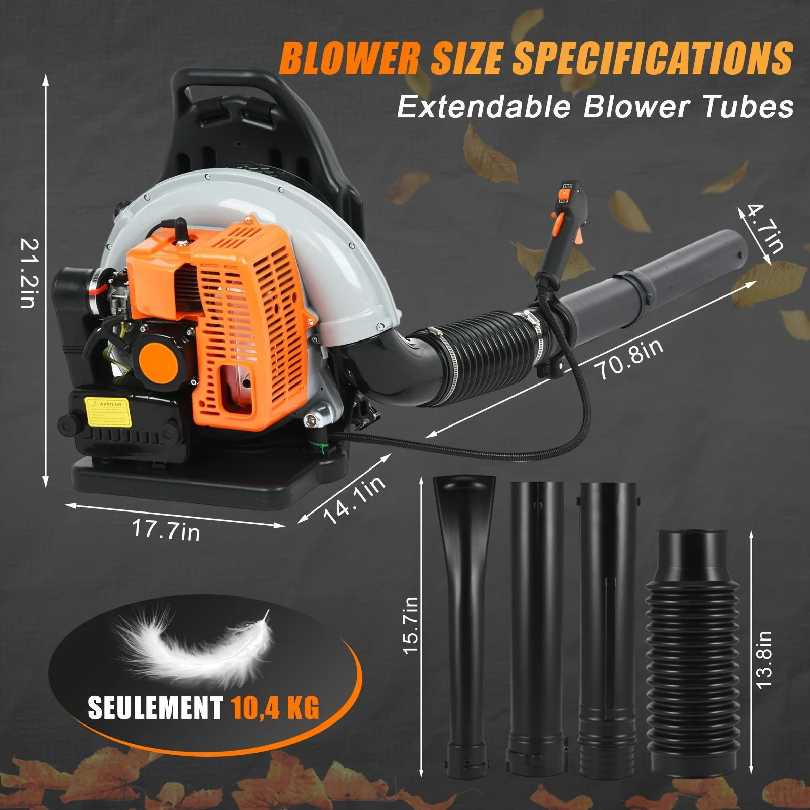 166Cc Gasoline Backpack Blower | 665 CFM, 205 MPH, 57.48oz Fuel Tank. Commercial-Grade, Lightweight, And Quiet A High-Performance Gasoline Backpack Leaf Blower. Versatile And Ideal for Landscaping, Snow Removal, And Heavy-Duty Yard Work
166Cc Gasoline Backpack Blower | 665 CFM, 205 MPH, 57.48oz Fuel Tank. Commercial-Grade, Lightweight, And Quiet A High-Performance Gasoline Backpack Leaf Blower. Versatile And Ideal for Landscaping, Snow Removal, And Heavy-Duty Yard Work