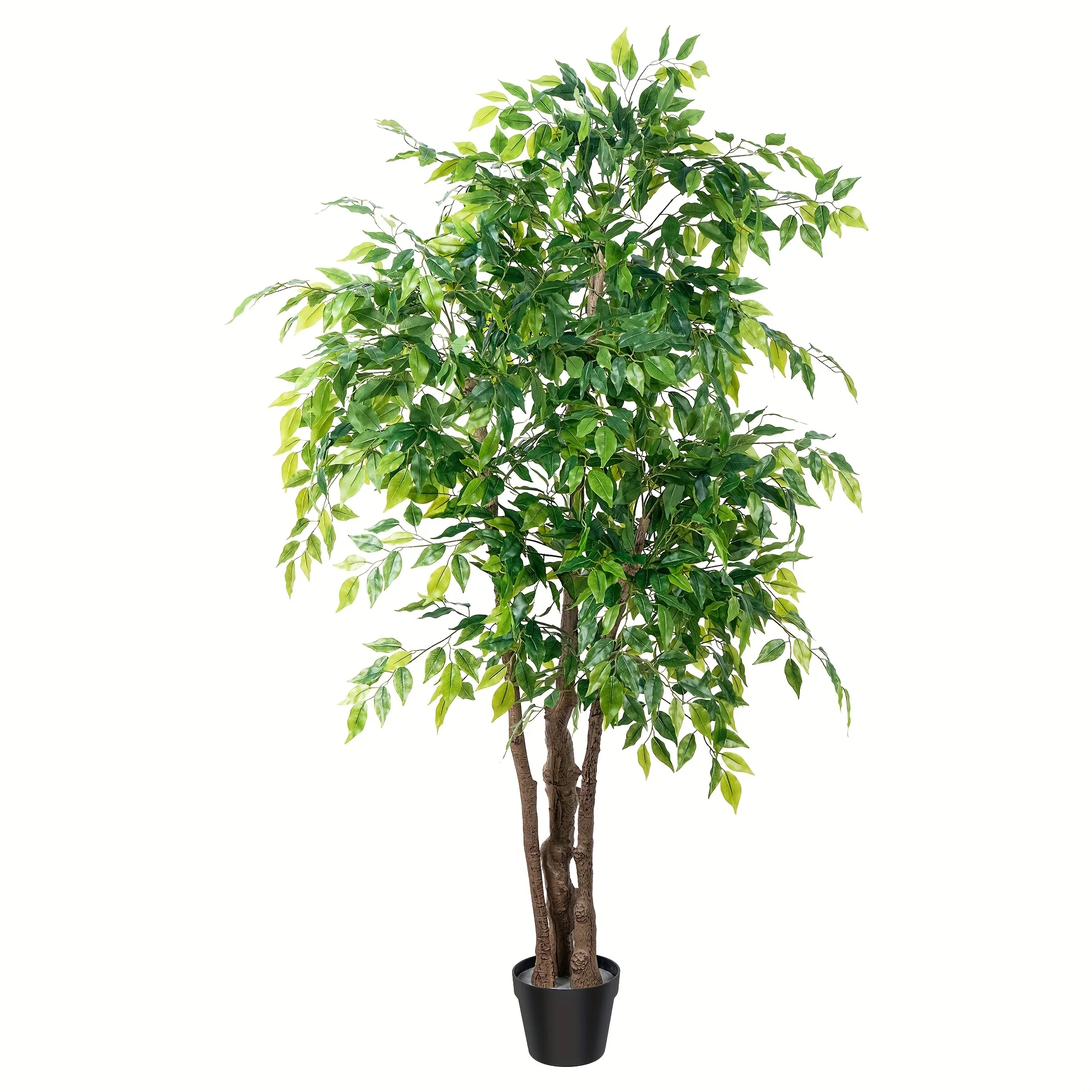 5.5FT Artificial Ficus Tree With Black Pots, Potted Tall Fake Tree Plant With Triple Thick Trunks Adjustable Branches
5.5FT Artificial Ficus Tree With Black Pots, Potted Tall Fake Tree Plant With Triple Thick Trunks Adjustable Branches