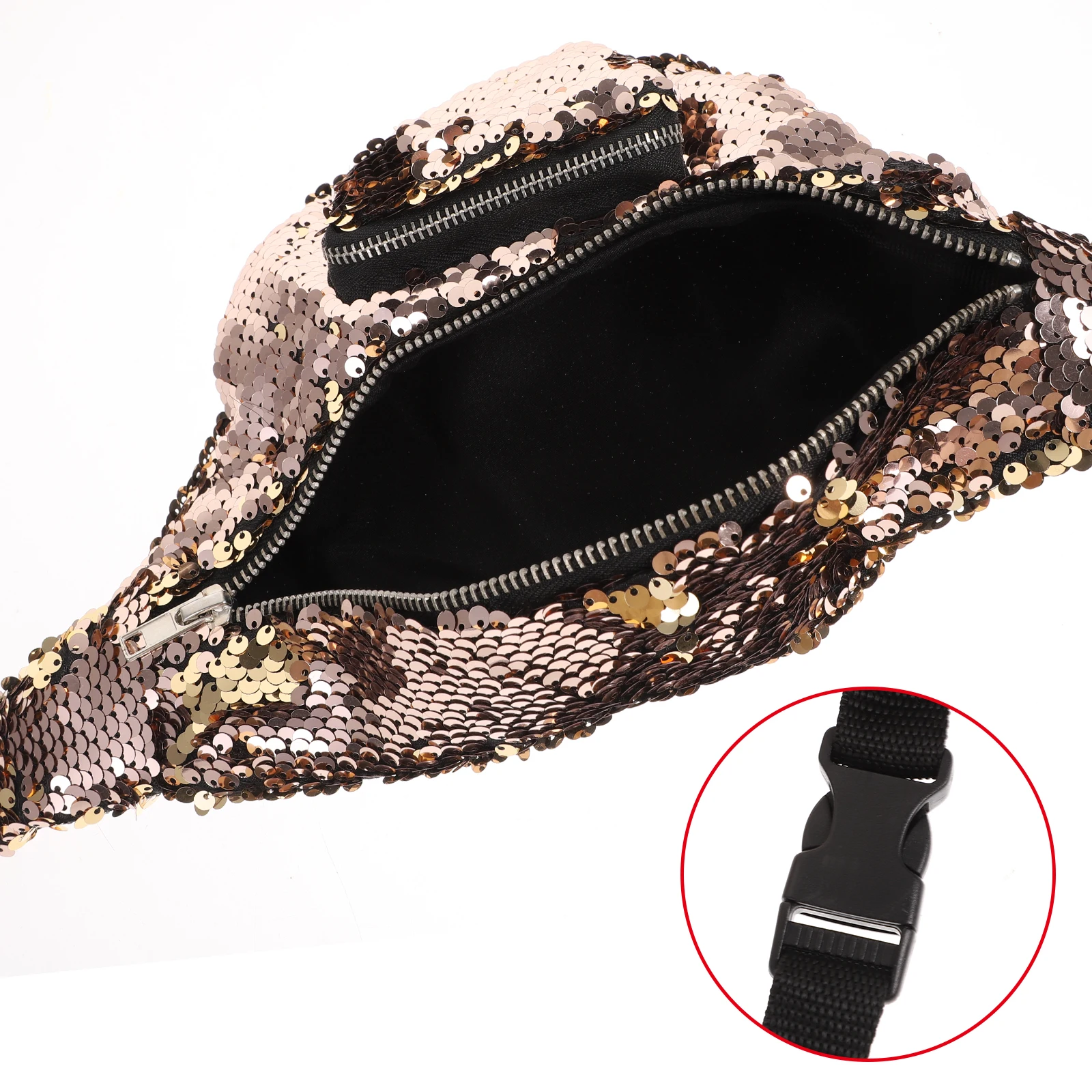 Shiny Sequined Women Waist Bag Pack Soft Durable Pouch Adjustable Length Strong Zippered Business Card Phone Wallet
Shiny Sequined Women Waist Bag Pack Soft Durable Pouch Adjustable Length Strong Zippered Business Card Phone Wallet