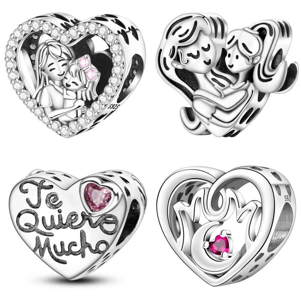925 Sterling Silver Love Shaped Mother Daughter Embrace Pendants Bracelet Charms Fit Jewelry Party Beads DIY Fine Gift Accessory
925 Sterling Silver Love Shaped Mother Daughter Embrace Pendants Bracelet Charms Fit Jewelry Party Beads DIY Fine Gift Accessory