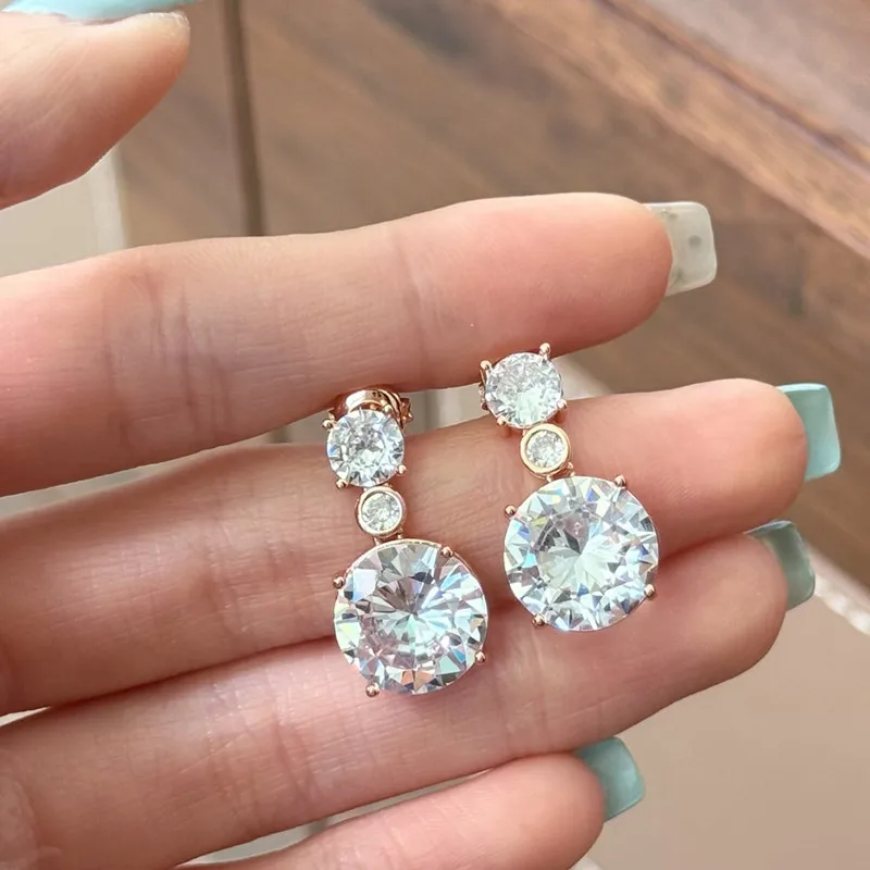 Fashion Bling Crystal Zircon Circle Round Dangle Drop Earrings for Women Rose Gold Color Bridal Wedding Jewelry Gifts
Fashion Bling Crystal Zircon Circle Round Dangle Drop Earrings for Women Rose Gold Color Bridal Wedding Jewelry Gifts
