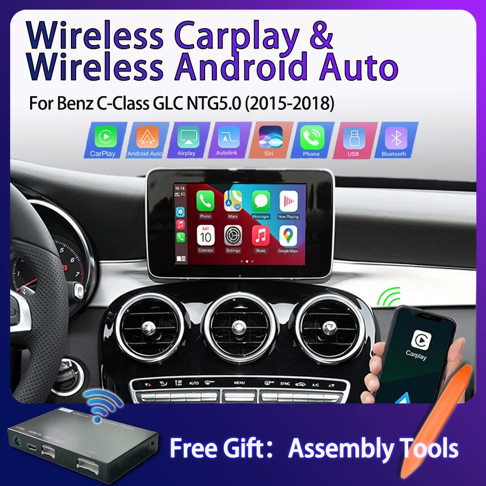 Wireless CarPlay for Mercedes Benz C Class W205 GLC NTG5.0 2015-2018, with Android Auto Mirror Link AirPlay Car Play Functions
Wireless CarPlay for Mercedes Benz C Class W205 GLC NTG5.0 2015-2018, with Android Auto Mirror Link AirPlay Car Play Functions