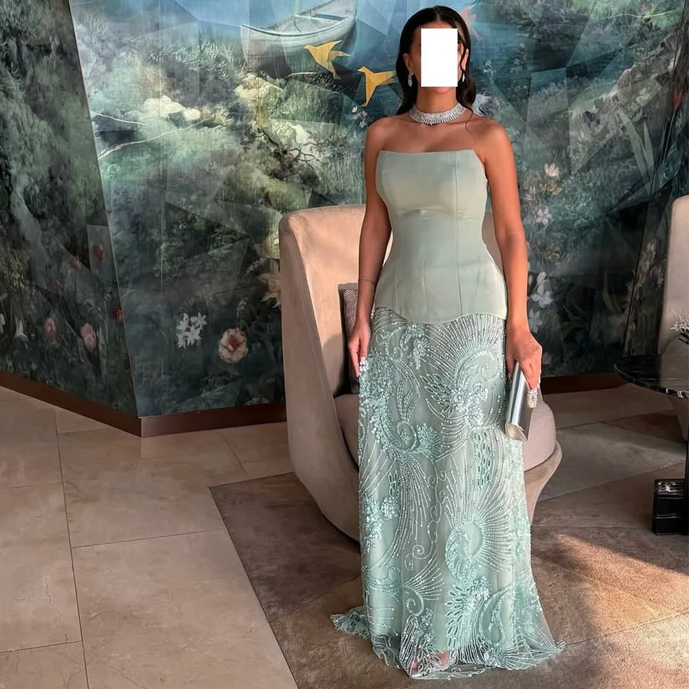 Exquisite Sequined Beading Celebrity Gowns Customized Strapless Jersey Evening Dress Classic Straight Organza Vestido De Noche
Exquisite Sequined Beading Celebrity Gowns Customized Strapless Jersey Evening Dress Classic Straight Organza Vestido De Noche