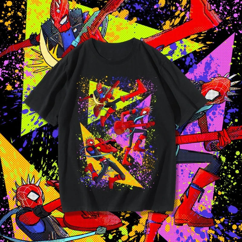 Футболка Marvel Crosses the Universe, панк-паук, летняя новая версия, модная уличная одежда с короткими рукавами Marvel для мужчин и женщин 
Футболка Marvel Crosses the Universe, панк-паук, летняя новая версия, модная уличная одежда с короткими рукавами Marvel для мужчин и женщин