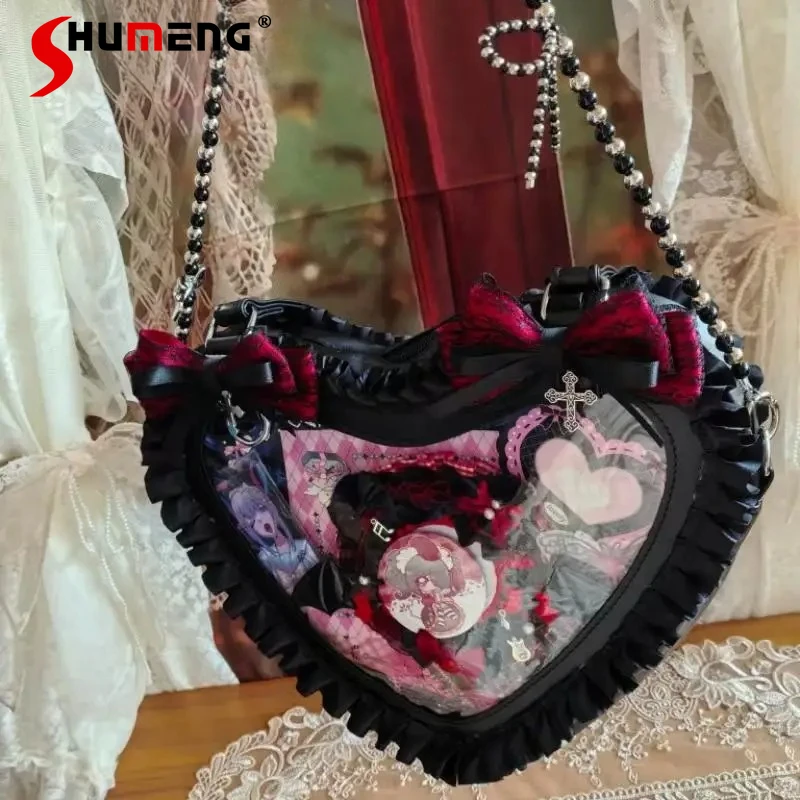 Original Y2k Itabag Women's Shoulder Crossbody Bags Pearl Chain Japanese Transparent Itabag Kawaii Love JK Bags Handbag Lace
Original Y2k Itabag Women's Shoulder Crossbody Bags Pearl Chain Japanese Transparent Itabag Kawaii Love JK Bags Handbag Lace