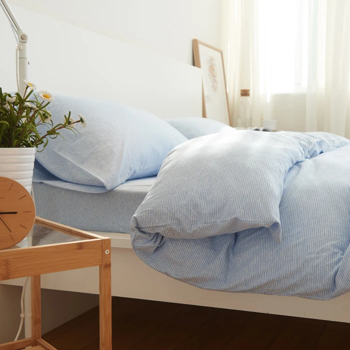 New Naked Sp Cotton Bamboo Four-Piece Bedding Set Knitted Stripe Simple Design Bed eet Cover Duvet Cover Bed Skirt Kit
New Naked Sp Cotton Bamboo Four-Piece Bedding Set Knitted Stripe Simple Design Bed eet Cover Duvet Cover Bed Skirt Kit