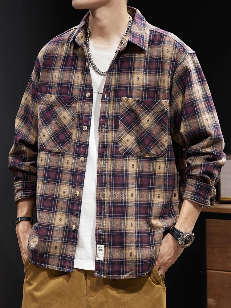 American Style Retro Plaid Long Sleeve Shirt Men's Casual British Loose Workwear Shirt Coat Spring Autumn Youth Popular
American Style Retro Plaid Long Sleeve Shirt Men's Casual British Loose Workwear Shirt Coat Spring Autumn Youth Popular