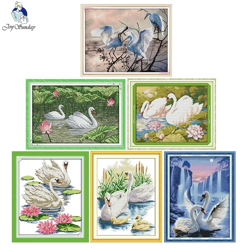 Joy Sunday White Swan Пара серии Набор для вышивки крестом с принтом 16/14/11CT Игла для рукоделия с животными DMC на холсте Набор для вышивания
Joy Sunday White Swan Пара серии Набор для вышивки крестом с принтом 16/14/11CT Игла для рукоделия с животными DMC на холсте Набор для вышивания