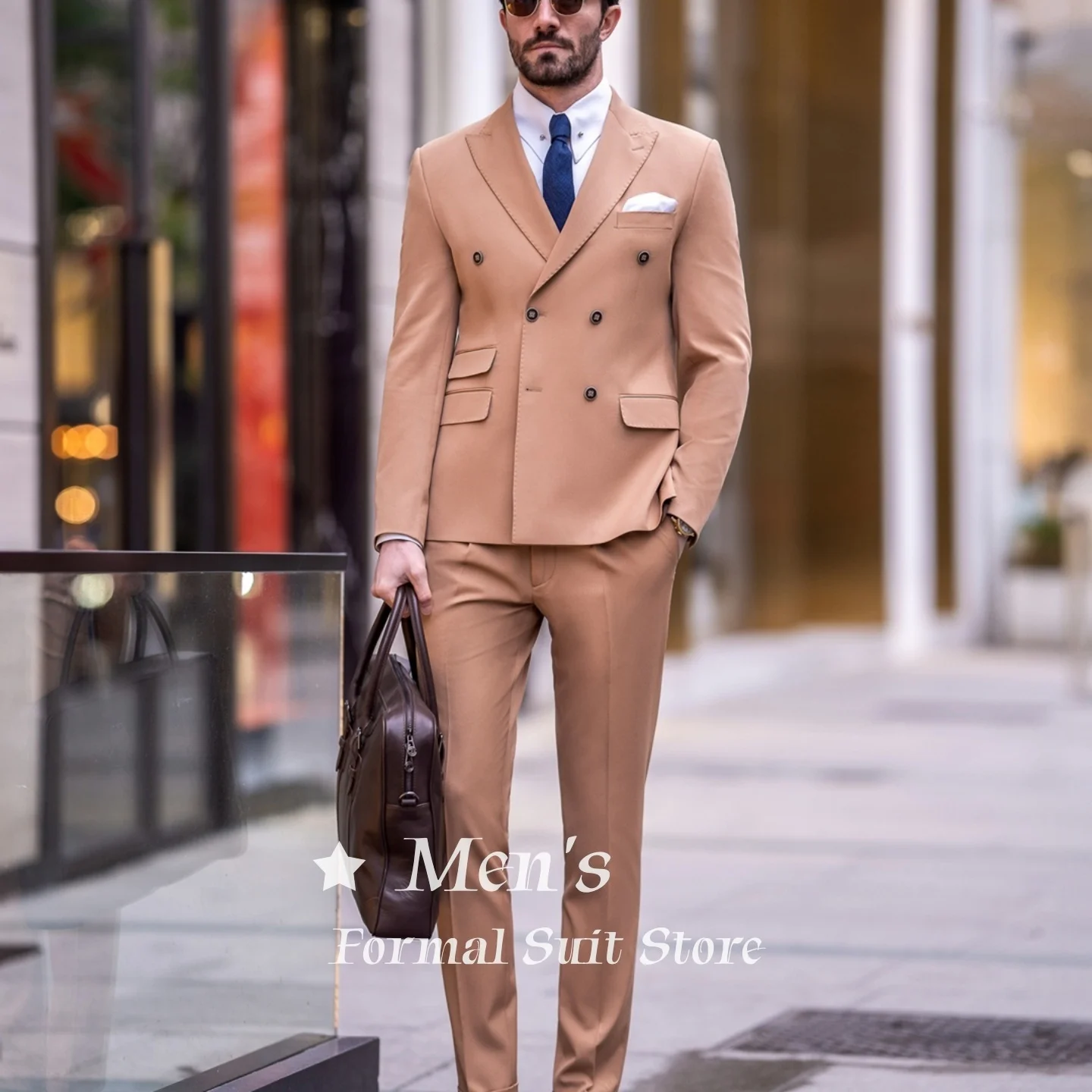 Luxury Men's Camel Double Breasted 2 Piece Suit Peak Lapel Slim Fit Formal Business Blazer Wedding Groom Prom Tuxedo Customized
Luxury Men's Camel Double Breasted 2 Piece Suit Peak Lapel Slim Fit Formal Business Blazer Wedding Groom Prom Tuxedo Customized