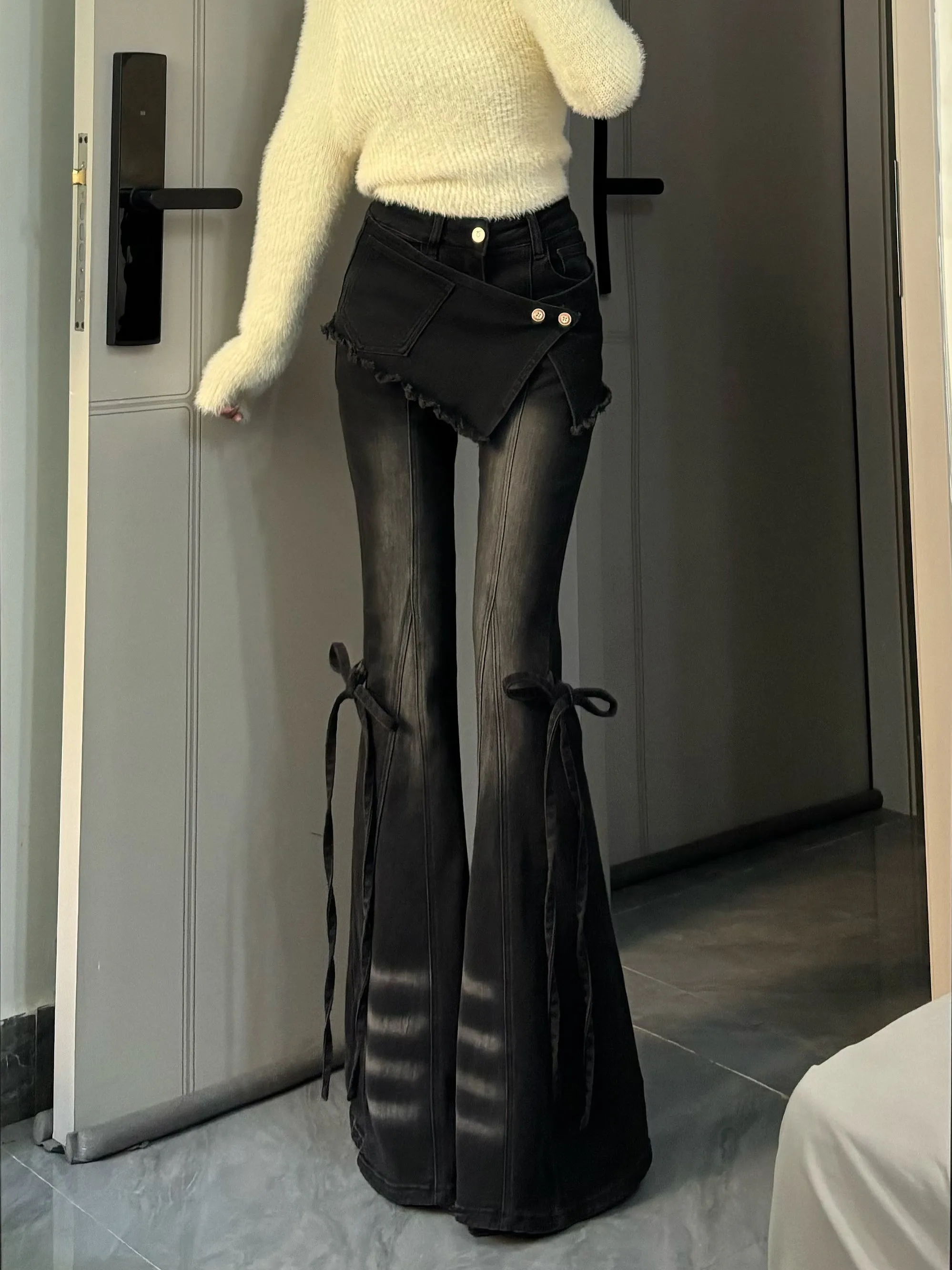 Съемные джинсовые расклешенные брюки Bla, женские утягивающие длинные брюки с высокой талией, новые весенние повседневные расклешенные джинсы с высокой талией
Съемные джинсовые расклешенные брюки Bla, женские утягивающие длинные брюки с высокой талией, новые весенние повседневные расклешенные джинсы с высокой талией