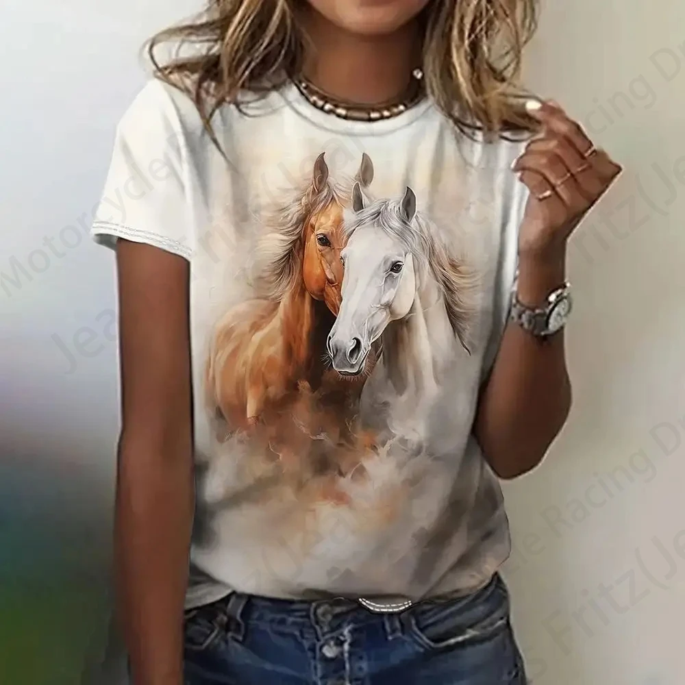 Summer Vintage Women's T-shirt Horse 3d Print Tshirt Women Fashion T-shirt Crew Neck Short Sleeve T Shirt Kids Tops Tees Animal
Summer Vintage Women's T-shirt Horse 3d Print Tshirt Women Fashion T-shirt Crew Neck Short Sleeve T Shirt Kids Tops Tees Animal