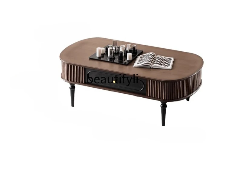 Medieval French retro pure solid wood coffee table TV cabinet combination American living room oval storage coffee table
Medieval French retro pure solid wood coffee table TV cabinet combination American living room oval storage coffee table