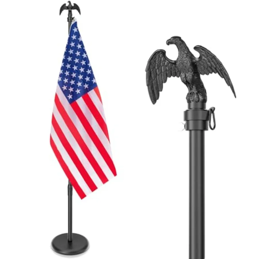 8 Feet Indoor Flag Pole and Stand, Heavy Duty Indoor Flag Pole Kit with Weighted and Thickened Base, Eagle Topper, 3x5 Feet Ame
8 Feet Indoor Flag Pole and Stand, Heavy Duty Indoor Flag Pole Kit with Weighted and Thickened Base, Eagle Topper, 3x5 Feet Ame