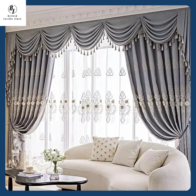 European Modern Curtains for Living Room Bedroom Blackout Luxury Window Embroidered Tulle Villa Elegant Valance Decorate Custom
European Modern Curtains for Living Room Bedroom Blackout Luxury Window Embroidered Tulle Villa Elegant Valance Decorate Custom