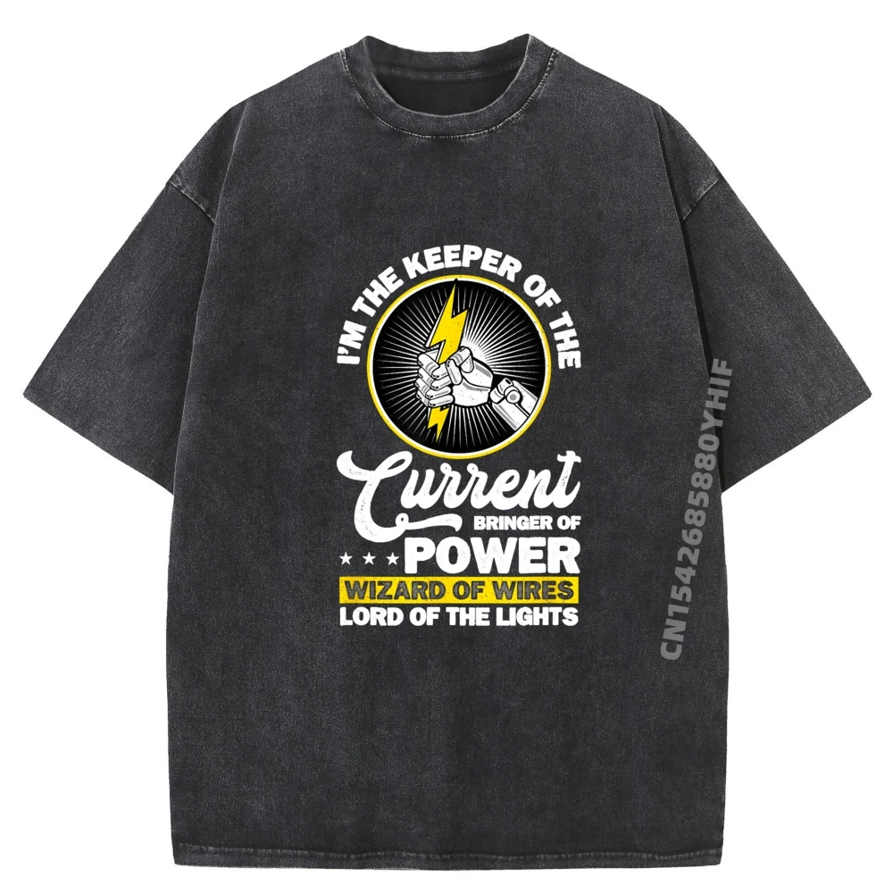 Electrician I Im The Keeper Funky Slogan T-Shirt Classic Cotton Short Sleeve Tees Printed T-Shirt Retro Washed Clothes
Electrician I Im The Keeper Funky Slogan T-Shirt Classic Cotton Short Sleeve Tees Printed T-Shirt Retro Washed Clothes