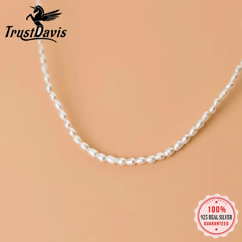 TrustDavis Luxury 925 Sterling Silver Simple Temperament Pearl Choker Short Necklace For Women Wedding Party S925 Jewelry DA1255
TrustDavis Luxury 925 Sterling Silver Simple Temperament Pearl Choker Short Necklace For Women Wedding Party S925 Jewelry DA1255
