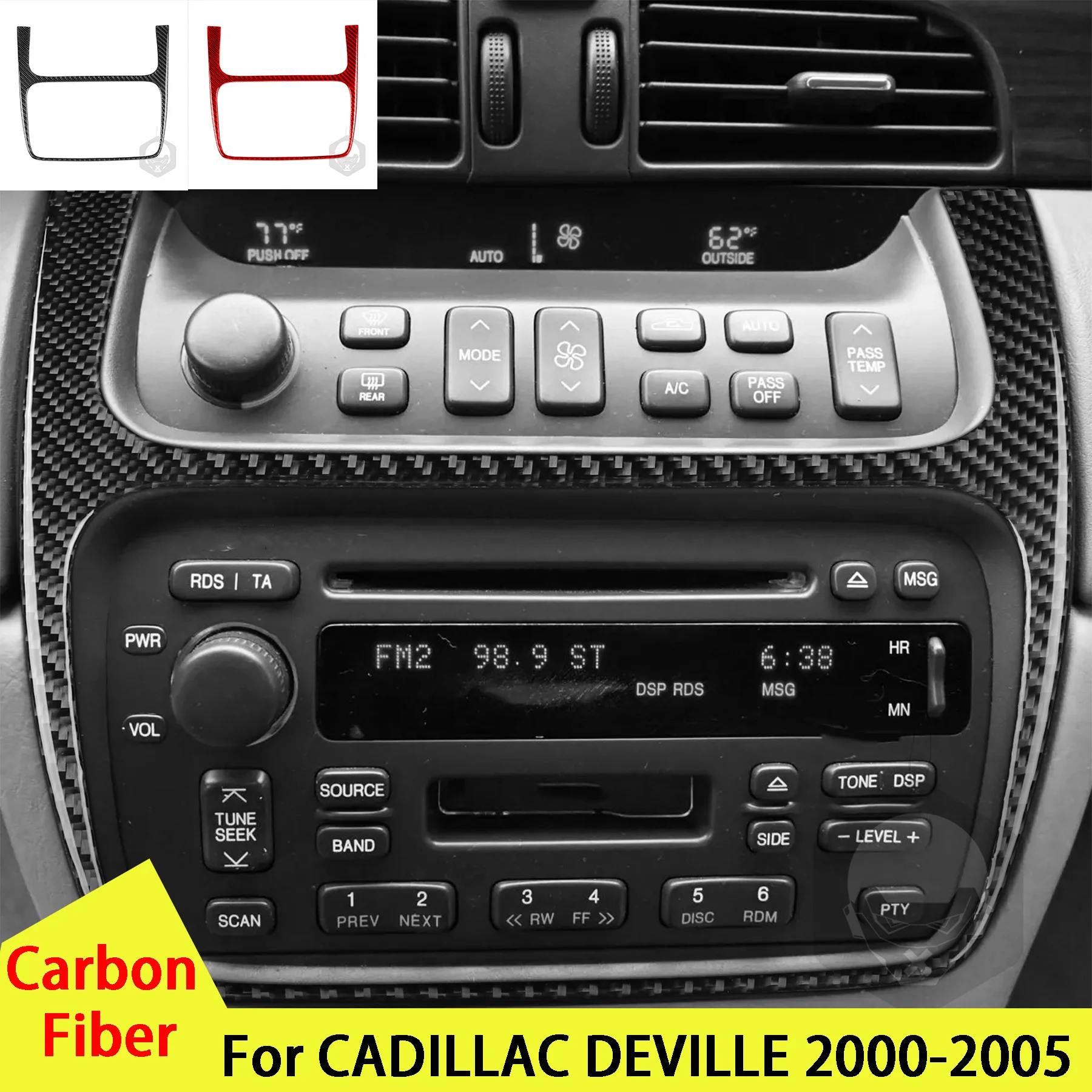 FOR CADILLAC DEVILLE 2000 2001 2002 2003 2004 2005 Car Carbon Fiber Interior Accessories Center Console Radio Control Sticker
FOR CADILLAC DEVILLE 2000 2001 2002 2003 2004 2005 Car Carbon Fiber Interior Accessories Center Console Radio Control Sticker