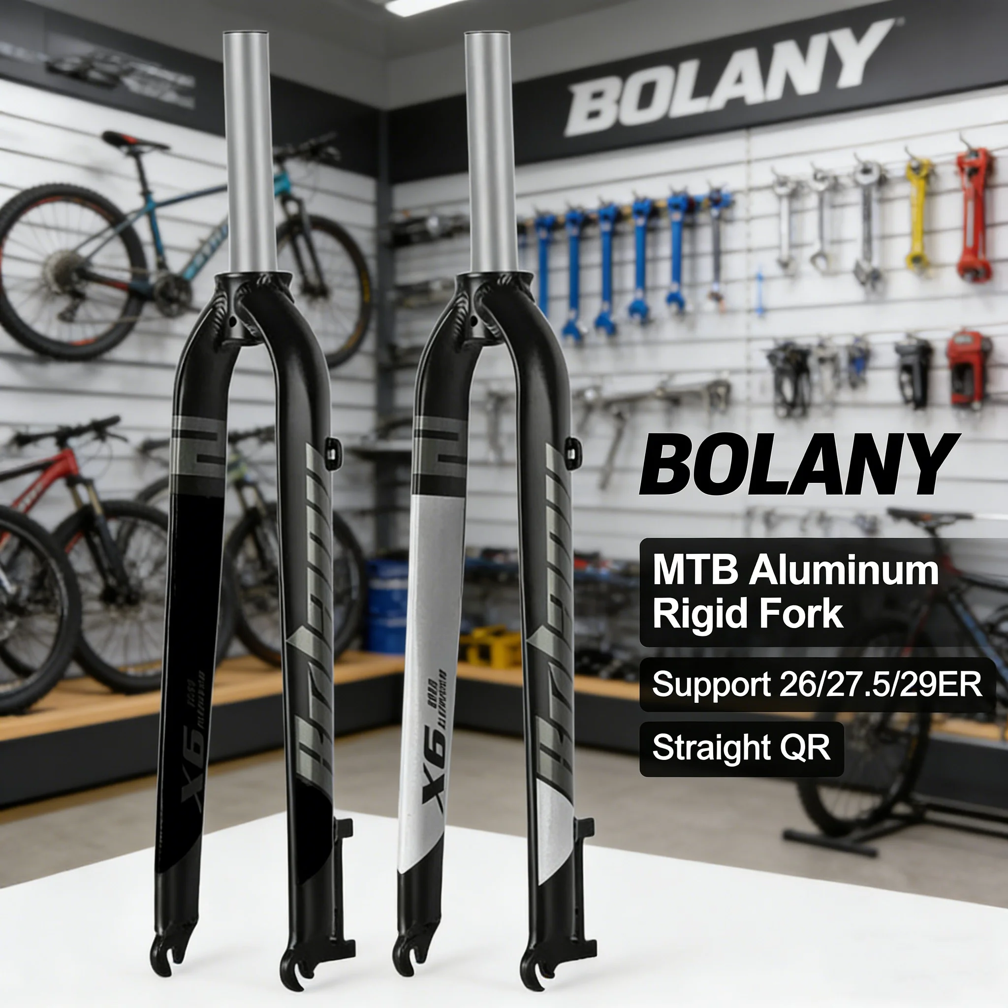 BOLANY Mountain Bike Front Fork Ultra-light Aluminum Alloy Hard Fork Disc Brake Road Bicycle Straight Tube Quick Release 26/29ER
BOLANY Mountain Bike Front Fork Ultra-light Aluminum Alloy Hard Fork Disc Brake Road Bicycle Straight Tube Quick Release 26/29ER