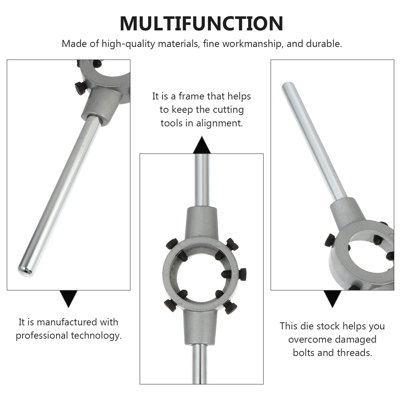 Adjustable Steel Stock Holder Wrench Round Tool For Die Stock Spanner Thread Repair Metal Threading Maker Spanner Handle
Adjustable Steel Stock Holder Wrench Round Tool For Die Stock Spanner Thread Repair Metal Threading Maker Spanner Handle