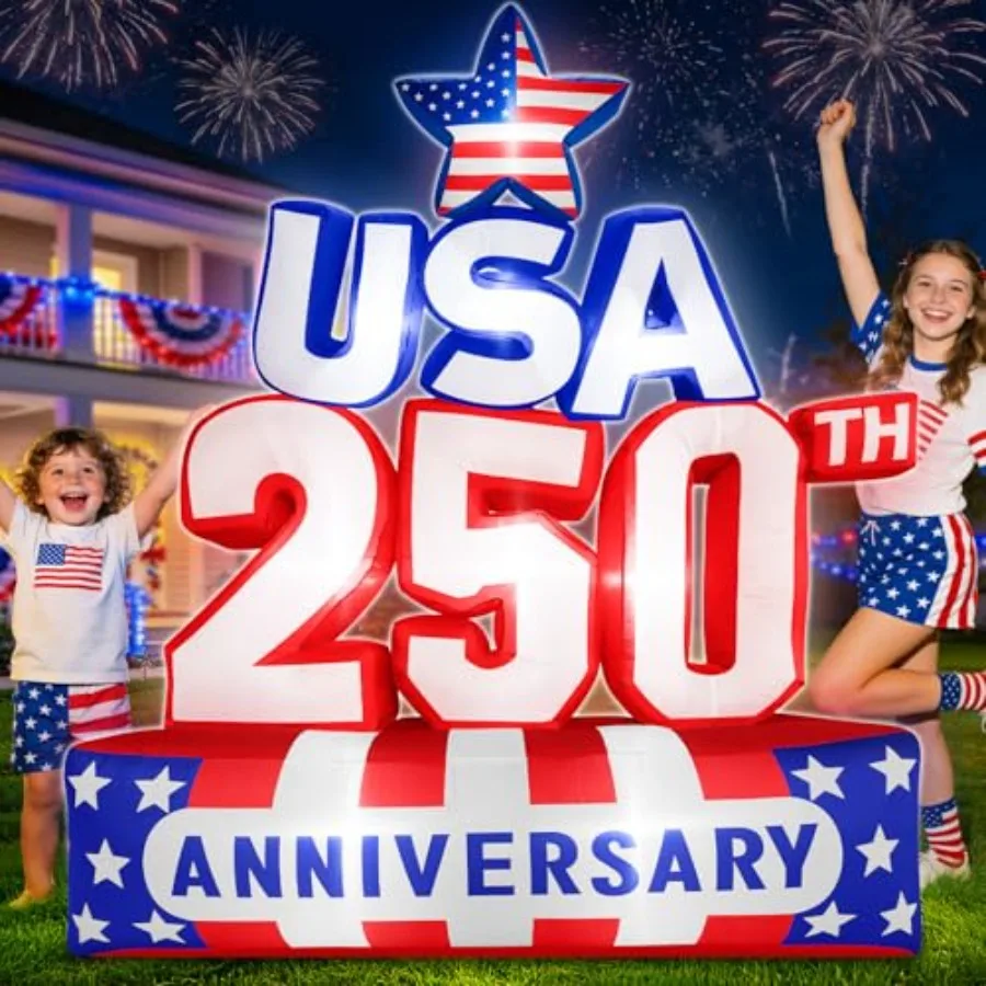 Outdoor patriotic inflatable yard decoration for 4th of July celebrations, PVC material, red-white-blue color scheme, LED-lit a
Outdoor patriotic inflatable yard decoration for 4th of July celebrations, PVC material, red-white-blue color scheme, LED-lit a