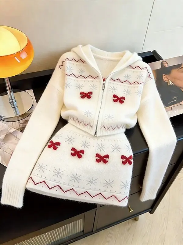 Fashionable Knitted Set Spring 2026 Slimming Women's Short Skirt Cardigan Knot High Waist Warm Casual Style
Fashionable Knitted Set Spring 2026 Slimming Women's Short Skirt Cardigan Knot High Waist Warm Casual Style