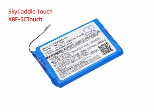 3.7V 1200mAh Battery For SkyGolf SkyCaddie Touch;X8F-SCTouch;P/N:SPT-1301,Li-ion
3.7V 1200mAh Battery For SkyGolf SkyCaddie Touch;X8F-SCTouch;P/N:SPT-1301,Li-ion
