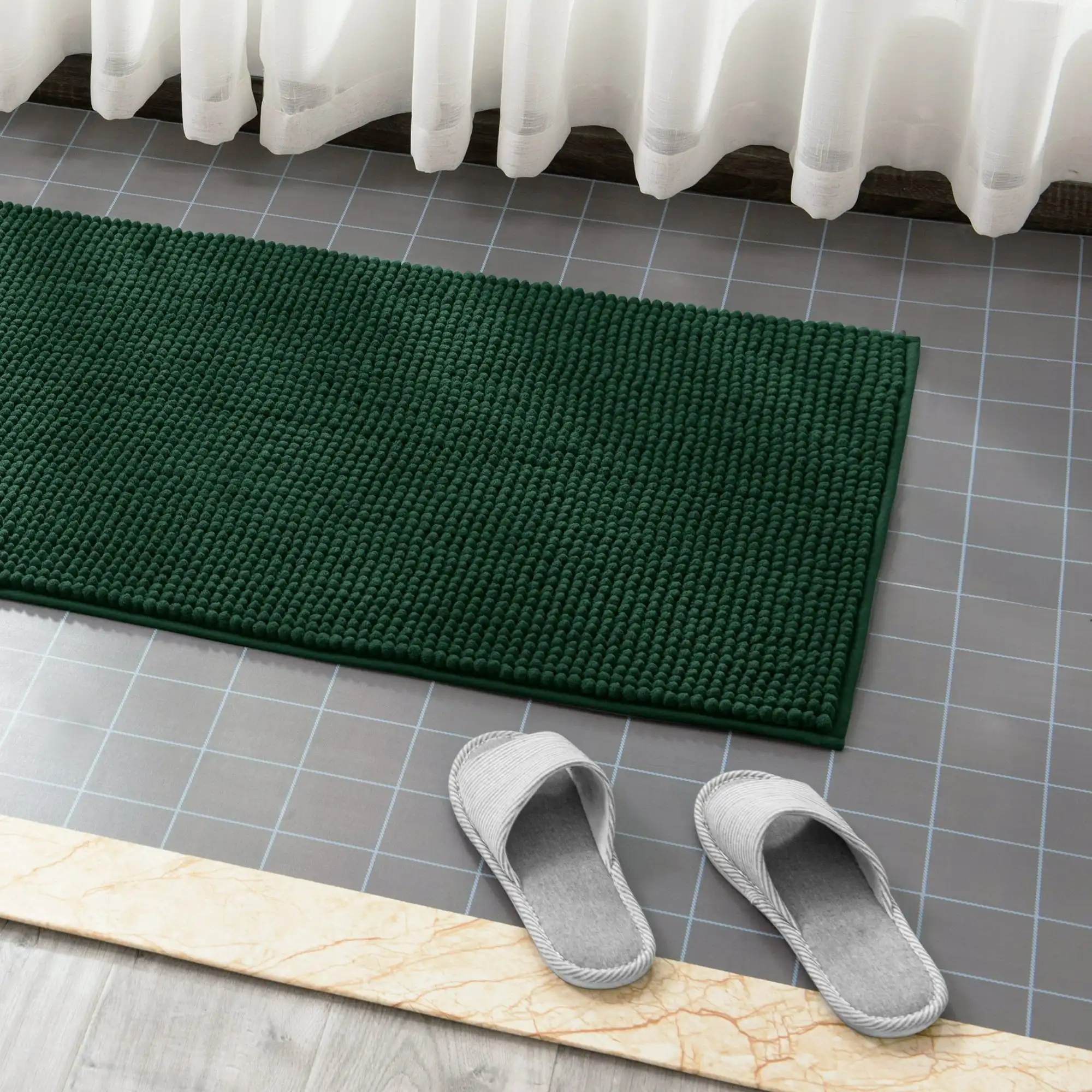 Chenille Bathroom Rugs Soft Non-Slip Super Water Absorbing Shower Mats, 24"x60", Celadon
Chenille Bathroom Rugs Soft Non-Slip Super Water Absorbing Shower Mats, 24"x60", Celadon