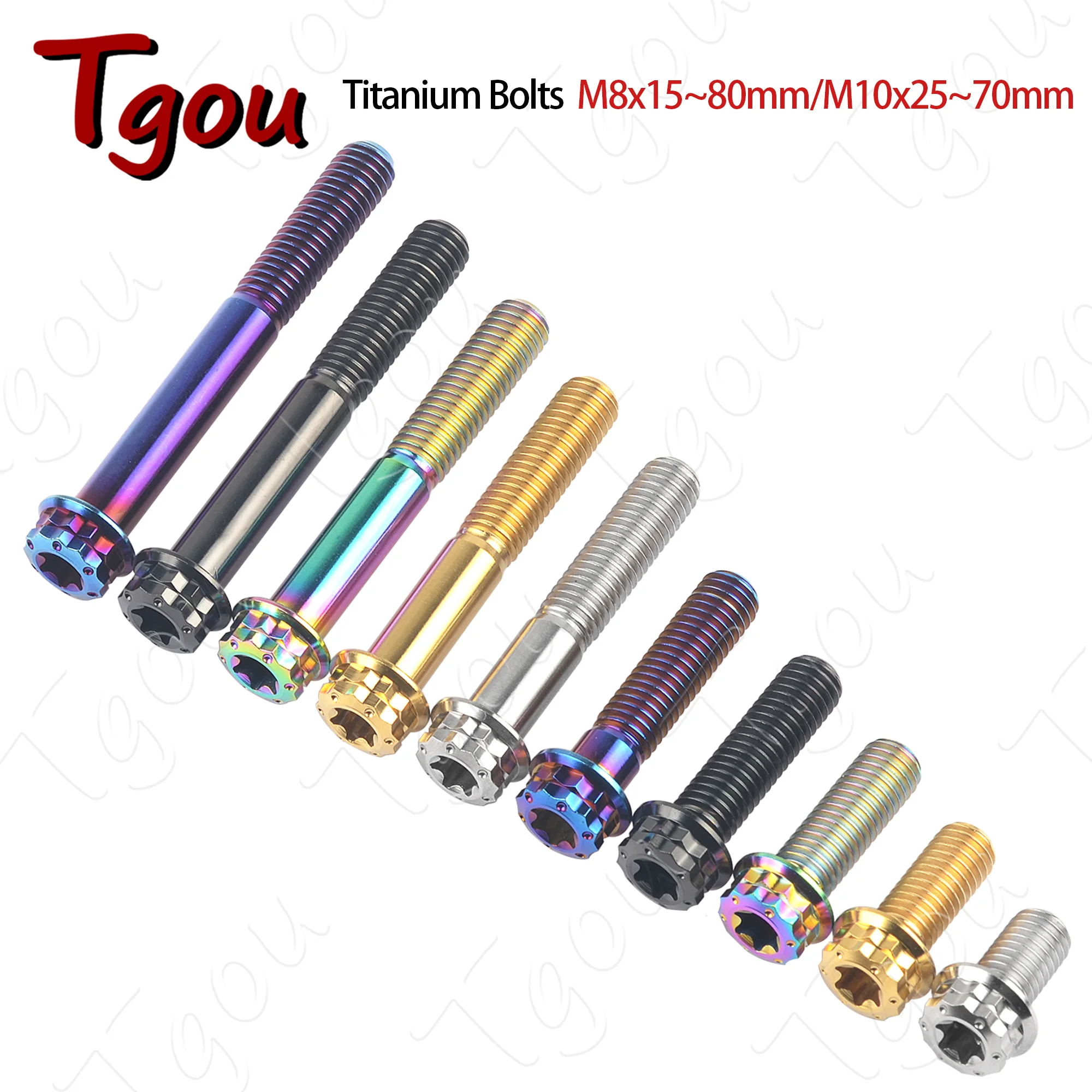 Tgou Titanium Bolt M8x15~80mm M10x25~70mm Pitch1.25/1.5mm 12 Points Flange Torx Head Screw for Motorcycle Calipers Refitted
Tgou Titanium Bolt M8x15~80mm M10x25~70mm Pitch1.25/1.5mm 12 Points Flange Torx Head Screw for Motorcycle Calipers Refitted