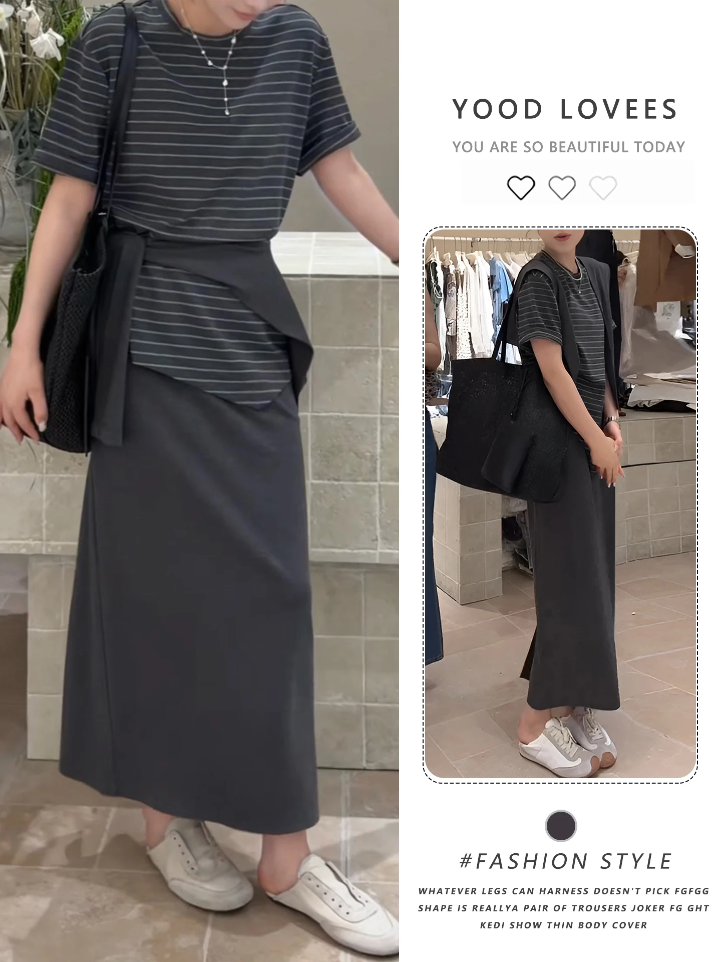 Summer Salt Series Women's Fashion Three-Piece Set Short Sleeve T-Shirt Top Shawl Half-length Skirt Commute Style Casual Wear
Summer Salt Series Women's Fashion Three-Piece Set Short Sleeve T-Shirt Top Shawl Half-length Skirt Commute Style Casual Wear