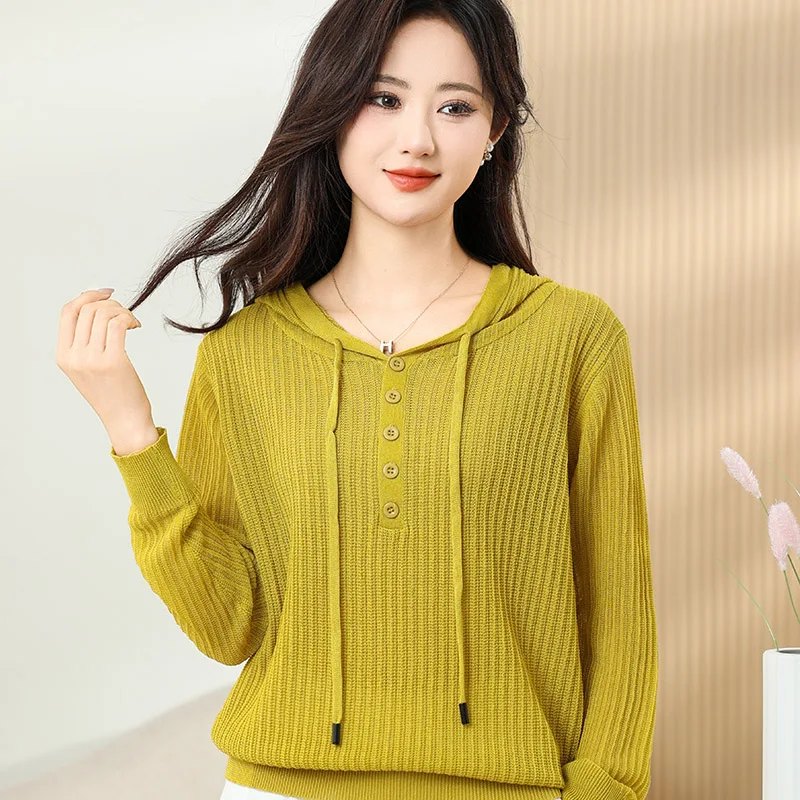 ZOCEPT Ice Silk Knitted Pullover Autumn 2025 New Thin Hooded Top Loose Women's Long Sleeved Solid Color T-shirt High-quality
ZOCEPT Ice Silk Knitted Pullover Autumn 2025 New Thin Hooded Top Loose Women's Long Sleeved Solid Color T-shirt High-quality
