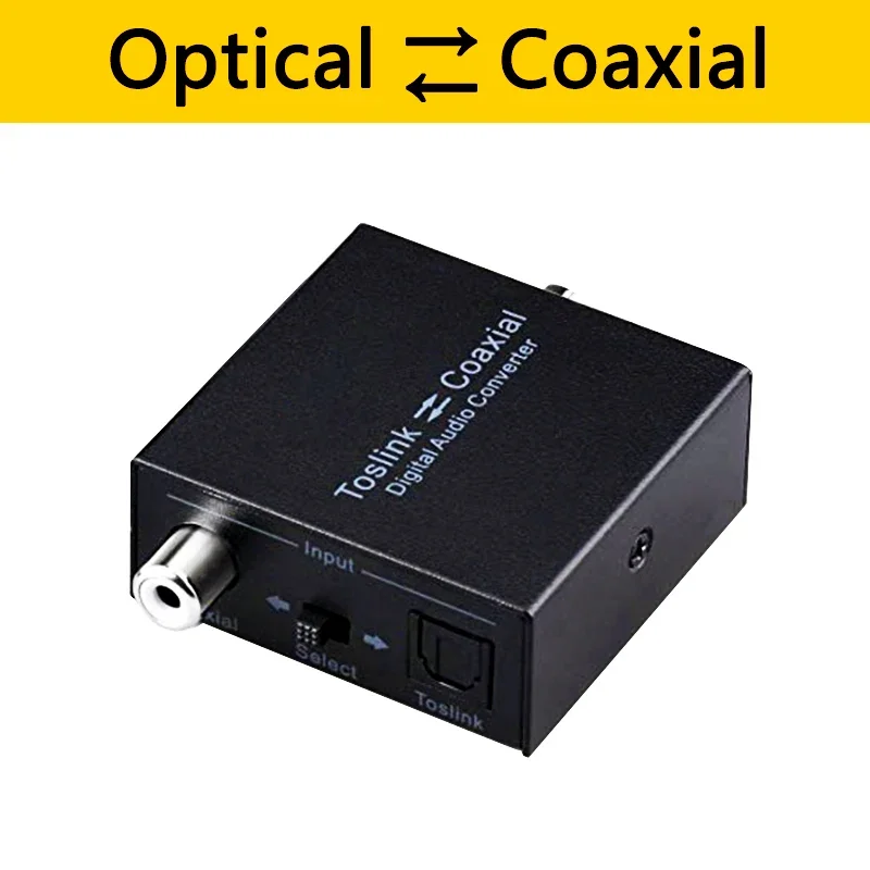 Optical to Coax Audio Converter SPDIF Toslink to Coaxial and Coaxial to Optical Bi-Directional Swtich Digital Splitter Adapter
Optical to Coax Audio Converter SPDIF Toslink to Coaxial and Coaxial to Optical Bi-Directional Swtich Digital Splitter Adapter