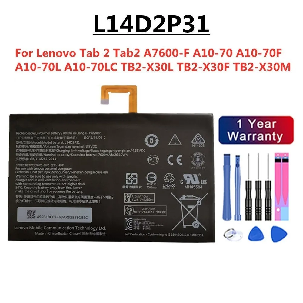 Новый аккумулятор для планшета L14D2P31 для Lenovo Tab 2 Tab2 A7600-F A10-70 A10-70F A10-70L A10-70LC TB2-X30L TB2-X30F TB2-X30M Аккумуляторы
Новый аккумулятор для планшета L14D2P31 для Lenovo Tab 2 Tab2 A7600-F A10-70 A10-70F A10-70L A10-70LC TB2-X30L TB2-X30F TB2-X30M Аккумуляторы