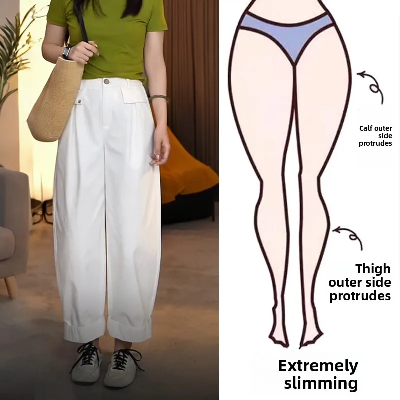 High Waist Loose Wide Leg Casual Pants for Women plus Size Spring Summer Slimming Nine Point Pants Small Size Casual Trousers
High Waist Loose Wide Leg Casual Pants for Women plus Size Spring Summer Slimming Nine Point Pants Small Size Casual Trousers