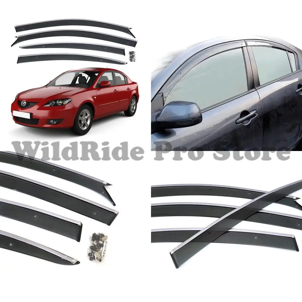 1 set 4 pcs rain guards for 2004 2013 mazda 3 sedan hatch window visors
1 set 4 pcs rain guards for 2004 2013 mazda 3 sedan hatch window visors