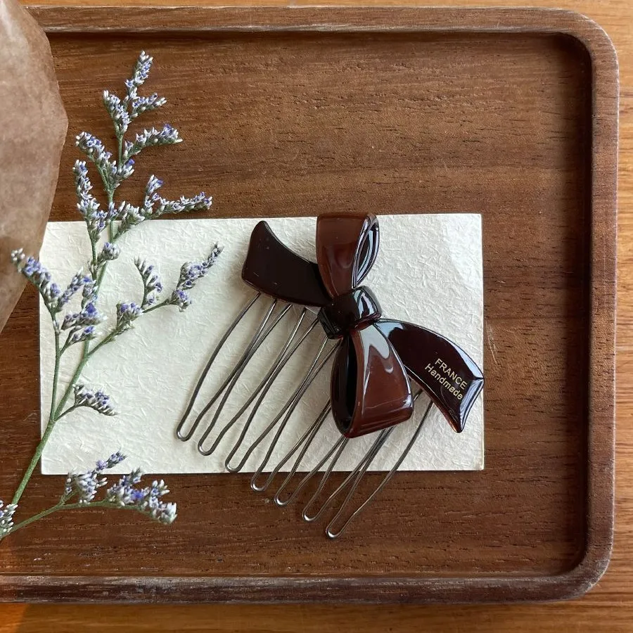 French Chocolate Bow Broken Hair Comb Korea FRANCE Gold Label Inverted Comb Side Hair Plug Hairpin
French Chocolate Bow Broken Hair Comb Korea FRANCE Gold Label Inverted Comb Side Hair Plug Hairpin