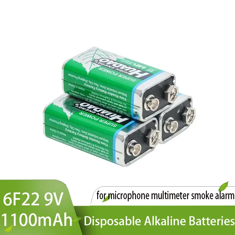 6F22 9V Disposable Alkaline Batteries 1100mAh Dry Cell for Microphone Multimeter Toy Smoke Alarm Walkie Talkie Backup Battery
6F22 9V Disposable Alkaline Batteries 1100mAh Dry Cell for Microphone Multimeter Toy Smoke Alarm Walkie Talkie Backup Battery
