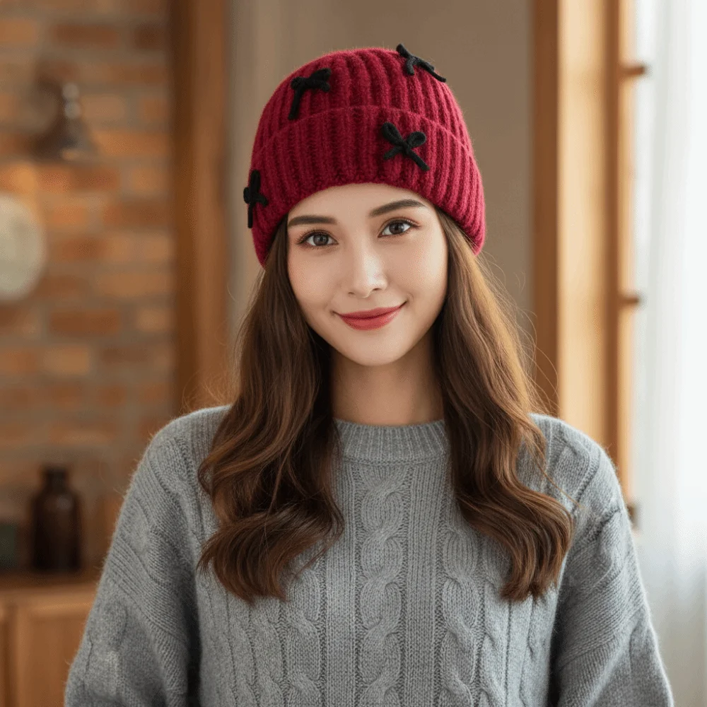 Sweet Thick Knitted Beanie Hat Warm Bowknot Woolen Pullover Hat Solid Color Korean Style Korean Sweet Bow Hat Winter
Sweet Thick Knitted Beanie Hat Warm Bowknot Woolen Pullover Hat Solid Color Korean Style Korean Sweet Bow Hat Winter