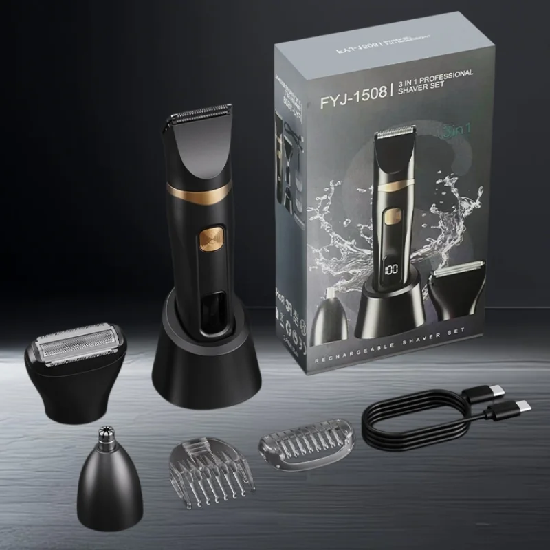 Portable 3-in-1 Electric Trimmer, Unisex, with Base Nose Hair Trimmer & Electric Shaver
Portable 3-in-1 Electric Trimmer, Unisex, with Base Nose Hair Trimmer & Electric Shaver