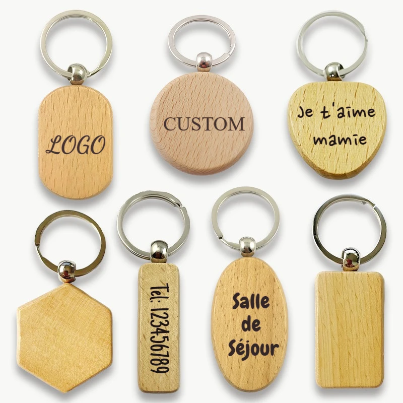 Custom LOGO Wooden Keychain Laser Engrave LOGO Text Key Chain for Door Car Personalized Keyring Keytag for Company Gift
Custom LOGO Wooden Keychain Laser Engrave LOGO Text Key Chain for Door Car Personalized Keyring Keytag for Company Gift